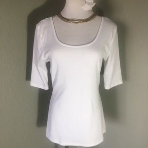 Ultra Flirt Mud-Sleeve White Top